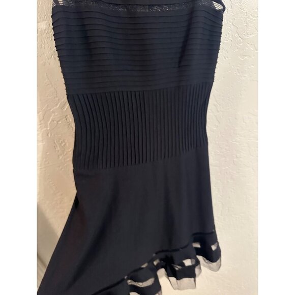 NWT Tadashi Shoji Black Mesh Illusion Cocktail Dress - Picture 6 of 14